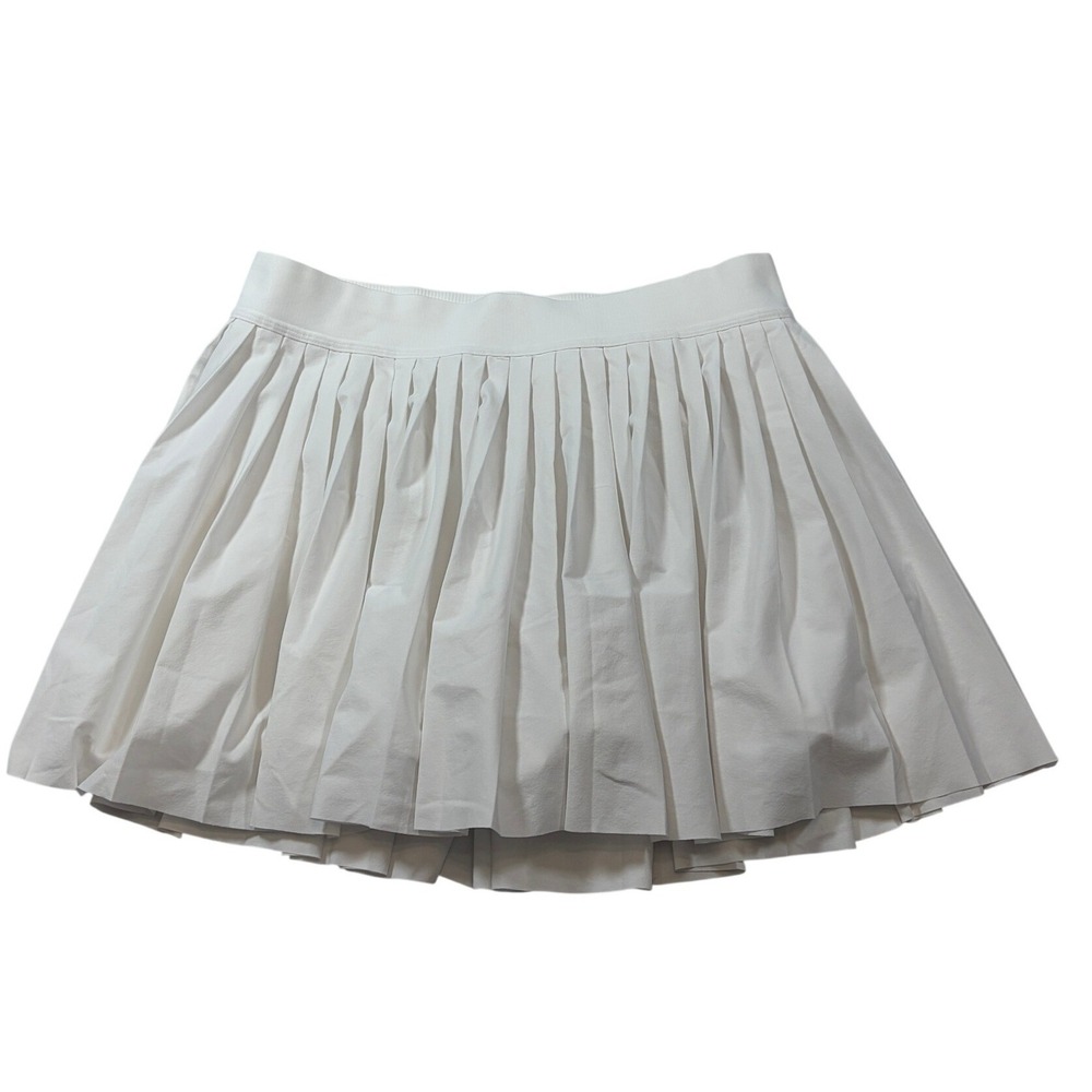 Athleta Match Point Pleated Skort White Athletic Tennis Golf Skirt Womens Medium